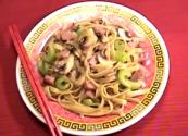 Chinese Stir Fried Noodles With Sweet And Sour Ham